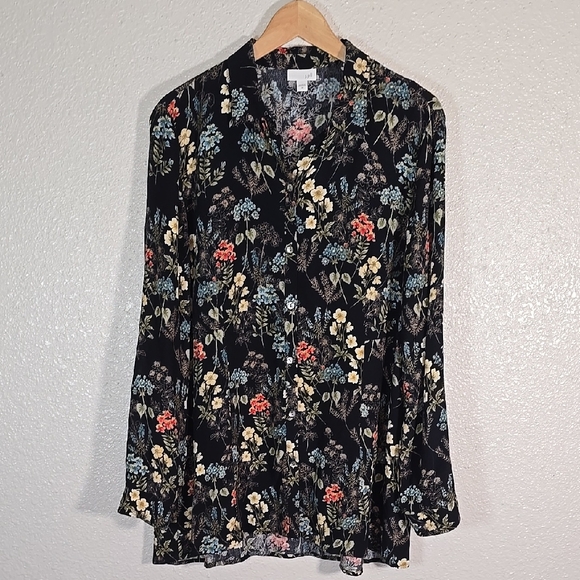 J. Jill Tops - J Jill Floral Black Women's Top